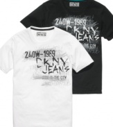 Chalk this up to simple cool. These t-shirts from DKNY will be the perfect complement to your denim style.
