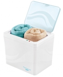 Warm up! Keep extra cozy after your shower with this Conair towel warmer, featuring a 20 minute heat up time, automatic shut off feature and enough room for two large bath towels. The sleek design and compact size make it perfect for any bathroom. Warm up! Keep extra cozy after your shower with this Conair towel warmer, featuring a 20 minute heat up time, automatic shut off feature and enough room for two large bath towels. The sleek design and compact size make it perfect for any bathroom.