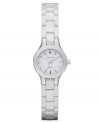 Structured and polished, these pristine watch from DKNY keeps your style fresh.