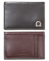A refined leather credit card holder with a contrast color back expresses your keen eye for superior quality.