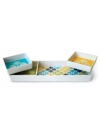 Now starring in casual meals, Jonathan Adler's Hollywood divided tray pairs retro graphics and happy colors in totally fun and fuss-free melamine. A clever, modular design offers a host of options for entertaining.