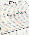 An adorable typeface presents names of beautiful world beaches in bright colors upon this Words beach bath blanket from Martha Stewart Collection. A large carry handle and ties make for effortless travel to wherever you might roam!