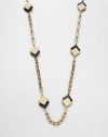 This lengthy design features two-tone diamond-shaped stations on a 16k goldplated link chain. Resin16k goldplated brassLength, about 50Lobster clasp closureImported 
