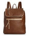 Pack it in and head out in style this with this roomy take-anywhere design from American Rag. Eye-catching whipstitch detailing, easily accessible pockets and secure snap closure make it the obvious choice for any excursion.