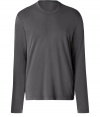 Stylish abyss long sleeve crew neck t-shirt - This super luxe basic is the perfect addition to any outfit - Modern, sleek cut and easy to style neutral color - Style with jeans, a blazer, and boots for casual cool - Try with slim trousers and a plaid button down