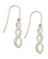 Eternally stylish. Victoria Townsend's sparkling infinity-shaped earrings are a must for your collection. Crafted in 18k gold over sterling silver with sparkling diamond accents. Approximate drop length: 1-1/2 inches. Approximate drop width: 1/4 inch.