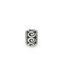 Go for a cultured look. This bead features a scrollwork pattern in sterling silver. Donatella is a playful collection of charm bracelets and necklaces that can be personalized to suit your style! Available exclusively at Macy's. Go for a cultured look. This bead features a scrollwork pattern in sterling silver. Donatella is a playful collection of charm bracelets and necklaces that can be personalized to suit your style! Available exclusively at Macy's.