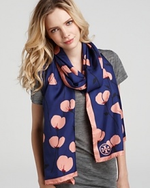 Tory Burch Poppies Oblong Silk Scarf