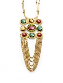 THE LOOKSquare pendantCrystal and bead accentsDraped chain detailGoldtone settingLobster claspTHE MEASUREMENTPendant width, about 2Pendant length, about 5Length, about 31ORIGINImported THE LOOKSquare pendantCrystal and bead accentsDraped chain detailGoldtone settingLobster claspTHE MEASUREMENTPendant width, about 2Pendant length, about 5Length, about 31ORIGINImported