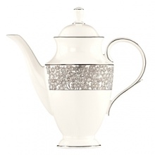 Dazzle your guests with Silver Bouquet. Precious platinum is uniquely burnished outlining each elegant piece of this densely decorated pattern. Beautifully crafted, Silver Bouquet features clusters of flowers with a modern positive/negative approach.