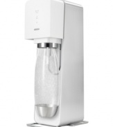 Soda in seconds! Including a carbonator, reusable BPA-free bottle and a sample pack, this soda maker revolutionizes the way you sip the bubbly. Plus, making soda at home saves money, time & the earth! 2-year warranty. Model 1019511011.