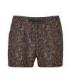 With their cool tonal print and shorter length, Marc by Marc Jacobs drawstring swim shorts are a contemporary choice perfect for both pre- and post-pool lounging - Elasticized drawstring waistline, side and back slit pockets, side slit on legs - Shorter length - Team with graphic tees and flip-flops for a cool beach look