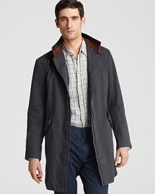 Billy Reid Leather-Trim Walking Coat Billy Reid Leather-Trim Walking Coat