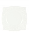 An elegant white-on-white pattern, embossed vine motif and interior glaze adorn this accented plate from Lenox dinnerware. The dishes from the Opal Innocence Carved square plates collection get your table set for refined dining every day. Qualifies for Rebate