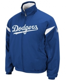 Stay on top of your game. Be prepared for extra innings in this comfortable Los Angeles Dodgers jacket with Therma Base technology from Majestic. Stay on top of your game. Be prepared for extra innings in this comfortable Los Angeles Dodgers jacket with Therma Base technology from Majestic.