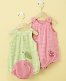 Bubble styling and fun surprise at the toosh make this First Impressions sundress hard to resist. Bubble styling and fun surprise at the toosh make this First Impressions sundress hard to resist.