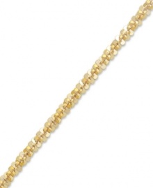 Multi-faceted style! This pretty anklet features a faceted link chain in 14k gold. Approximate length: 10 inches. Multi-faceted style! This pretty anklet features a faceted link chain in 14k gold. Approximate length: 10 inches.