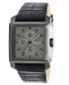 Covered in cool, this croc-embossed leather watch boasts gunmetal styling and chronograph tech.