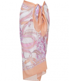 Work a graphic edge into poolside looks with Emilio Puccis ultra-chic pastel print sarong - Self-tie - Wear with a bikini top, straw tote and leather sandals Work a graphic edge into poolside looks with Emilio Puccis ultra-chic pastel print sarong - Self-tie - Wear with a bikini top, straw tote and leather sandals