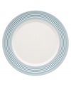 This charming porcelain accent plate features a four-ringed border. Mix and match with other Tin Can Alley Blue pieces for a subtly varied table setting. Qualifies for Rebate