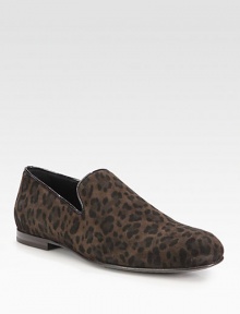 A timeless loafer style in leopard-printed suede for a dapper finish to any well-dressed ensemble.Suede upperLeather liningPadded insoleLeather soleMade in Italy