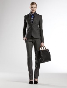 Banded waistContrast detailZip flySide slash pocketsStraight-legBack button pockets95% wool/4% cashmere/1% elastaneDry cleanMade in ItalyModel shown is 5'11 (180cm) wearing US size 4. Banded waistContrast detailZip flySide slash pocketsStraight-legBack button pockets95% wool/4% cashmere/1% elastaneDry cleanMade in ItalyModel shown is 5'11 (180cm) wearing US size 4.
