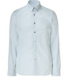 Elevate your workweek staples with this stylish striped button down from PS Paul Smith - Small spread collar, front button placket, slim fit, all-over striped print, rounded hem - Style with straight leg jeans, a blazer, and oxfords