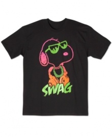 Snoopy never looked so dope. With neon print and a street style, this Hybrid tee will have you looking like the top dog. Snoopy never looked so dope. With neon print and a street style, this Hybrid tee will have you looking like the top dog.