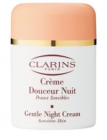 The perfect nighttime companion to soothe and calm sensitive facial skin. Its rich and creamy texture promotes perfect moisture balance while you sleep, leaving skin soft, moisturized and rehydrated. Immediately calms sensitive skin discomfort. 1.7 oz. Imported from France. The perfect nighttime companion to soothe and calm sensitive facial skin. Its rich and creamy texture promotes perfect moisture balance while you sleep, leaving skin soft, moisturized and rehydrated. Immediately calms sensitive skin discomfort. 1.7 oz. Imported from France.