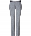 Add classic style to your workweek look with these sophisticated trousers from Paul Smith - Flat front, contrasting detail at waistband, belt loops, off-seam pockets, back welt pockets with button, straight leg - Wear with a silk blouse, a blazer, and classic pumps