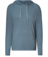 Casual hooded sweater in blue cotton - Designed by U2s Bono and his wife - Classic hoodie straight cut with long-sleeves and kangaroo pocket - Must-have basic for sport and play - Well-rounded piece can be worn with jeans, chinos or athletic pants