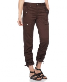 A new way to wear cargos, from INC. Pull the drawstring legs up or down on these utility-inspired pants! A new way to wear cargos, from INC. Pull the drawstring legs up or down on these utility-inspired pants!