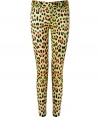 Work a wild edge into your everyday attire with Just Cavallis eye-catching leopard print skinnies - Four-pocket style, zip fly, button closure, belt loops - Slim, straight leg - Wear with a silk button-down and favorite ballerinas