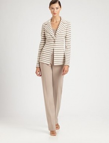 Sleek crepe marocain, tailored in a classic straight-leg style.Self waistbandZip flyInseam, about 32Triacetate/polyesterDry cleanMade in USA of imported fabricModel shown is 5'10 (177cm) wearing US size 4. Sleek crepe marocain, tailored in a classic straight-leg style.Self waistbandZip flyInseam, about 32Triacetate/polyesterDry cleanMade in USA of imported fabricModel shown is 5'10 (177cm) wearing US size 4.