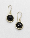 From the Lollipop Collection. Richly faceted black onyx drops sit within gleaming 18k yellow gold frames. Black onyx 18k yellow gold Drop, about 1 Diameter, about ½ Ear wire Imported