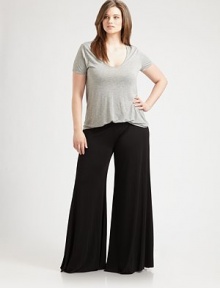 A comfortably chic take on a classic style, these pants are made from ultra-soft modal with a touch of stretch. Pair these wide-leg pants with your favorite tunic.Elasticized waistbandPull-on styleInseam, about 4492% modal/8% spandexDry cleanMade in USA