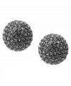 Tiny balls of blazing glory. Michael Kors' hematite tone fireball stud earrings are covered with black diamond-colored glass stones. Approximate diameter: 1/4 inch.