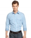 Plaid and simple. This shirt from Alfani defines your casual look.