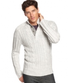 Get up to speed with current trends wearing this mock neck sweater from INC International Concepts.