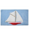 Set sail for uncharted bath decor with this nautical-themed bath rug from Creative Bath. Emblazoned with a seafaring schooner, this plush rug docks beautifully-powder rooms to bathrooms.