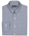 Give your look a touch of texture with this micro-check dress shirt from Lauren by Ralph Lauren.