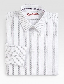 A uniquely modern interpretation of a classic striped dress shirt, injected with color and a dash of whimsy, expertly tailored in classic-fitting, crisp cotton.Button-frontPoint collarCottonMachine washImported A uniquely modern interpretation of a classic striped dress shirt, injected with color and a dash of whimsy, expertly tailored in classic-fitting, crisp cotton.Button-frontPoint collarCottonMachine washImported