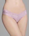 A slightly sheer, flattering low-rise thong in seam-free ultra stretch, ultra soft engineered lace.