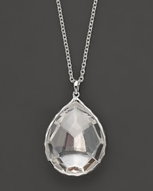 From the Silver collection, large teardrop pendant necklace in clear quartz. Designed by Ippolita. From the Silver collection, large teardrop pendant necklace in clear quartz. Designed by Ippolita.