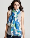 Spring has truly sprung with this blue and green floral scarf from kate spade.