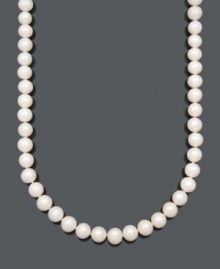 Elegance at its finest. Belle de Mer necklace features beautiful A+ cultured freshwater pearls (10-11 mm) with a 14k gold clasp. Approximate length: 18 inches. Elegance at its finest. Belle de Mer necklace features beautiful A+ cultured freshwater pearls (10-11 mm) with a 14k gold clasp. Approximate length: 18 inches.