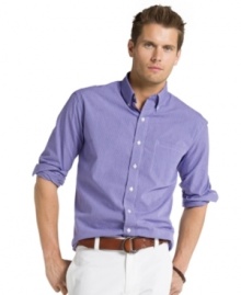 Checked out. This shirt from Izod gives you easy style and comfort so you can turn your focus to the important stuff.