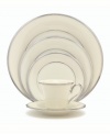 For nearly 150 years, Lenox has been renowned throughout the world as a premier designer and manufacturer of fine china. The Solitaire place settings pattern expresses timeless refinement in the simplicity of translucent ivory bone china banded in polished platinum. Qualifies for Rebate