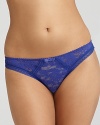 Pleasure State's lace thong with mesh lining and scalloped trim. Style #P37-2209W