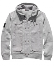 Cue the contrast. With a dual-texture body, this hoodie from Ecko Unltd is a unique take on an old fave. Cue the contrast. With a dual-texture body, this hoodie from Ecko Unltd is a unique take on an old fave.